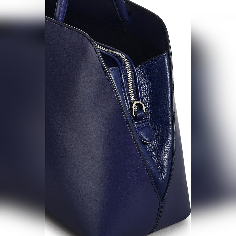 RADLEY LONDON Navy Bag Dome-Top Leather Crossbody Satchel Purse - Picture 6 of 12